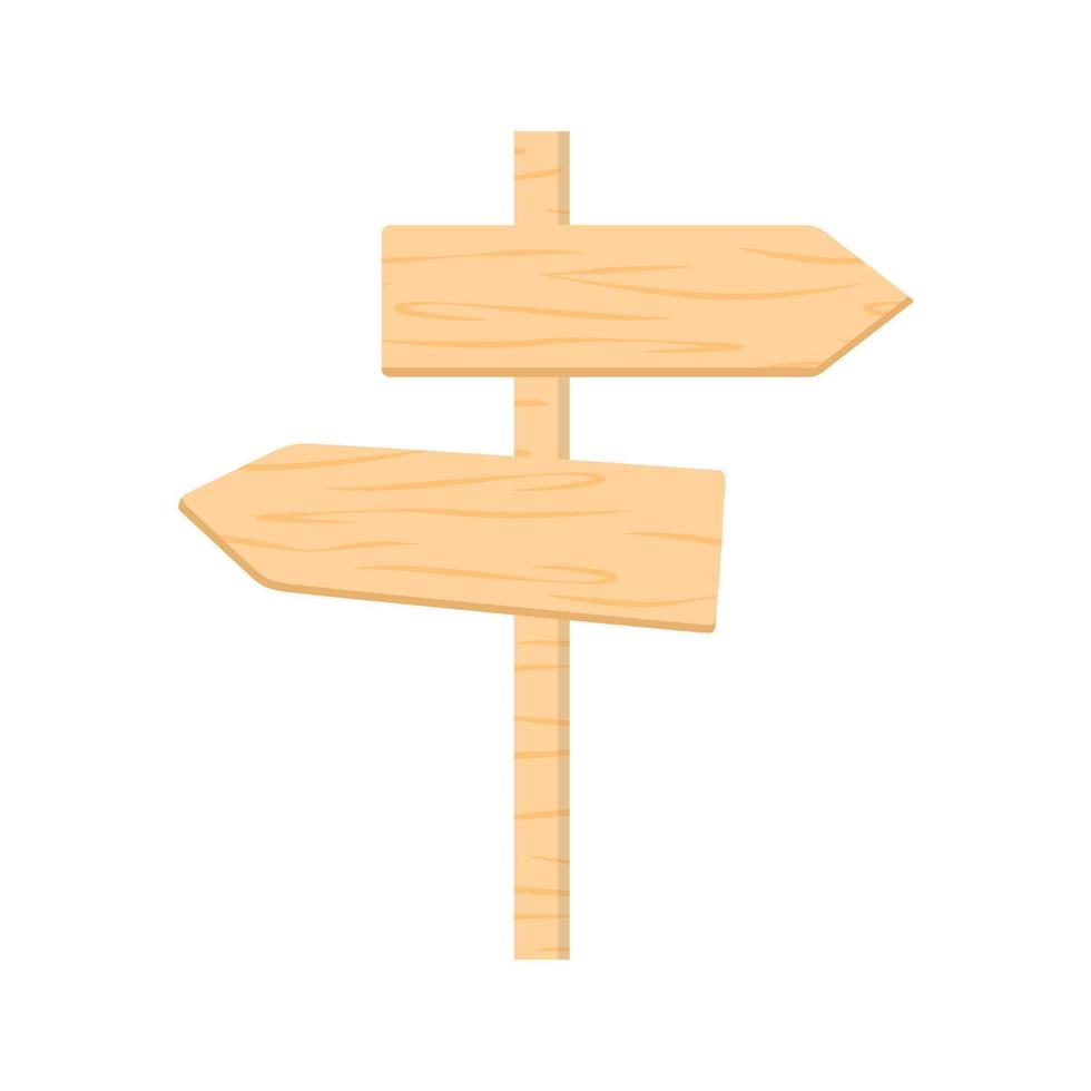 Wooden double pointer right and left in doodle style vector