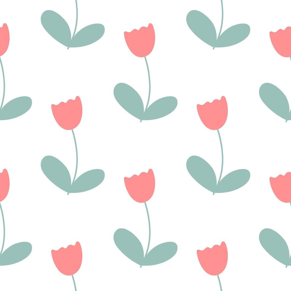Blooming tulips summer seamless pattern vector