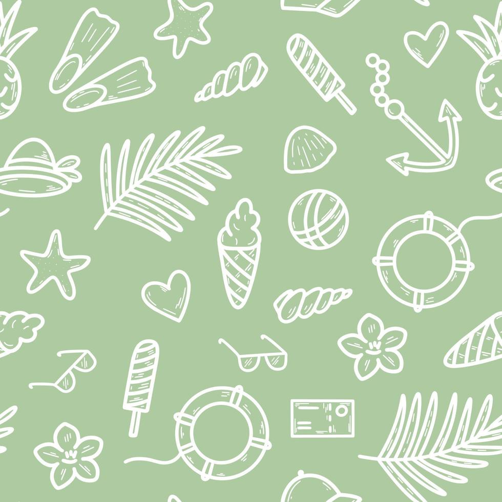 Summer tropical green seamless pattern vector illustration