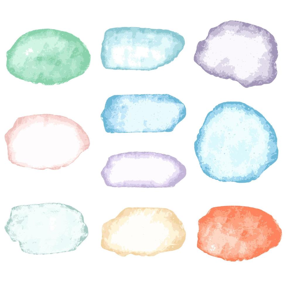 Vector watercolor stains set