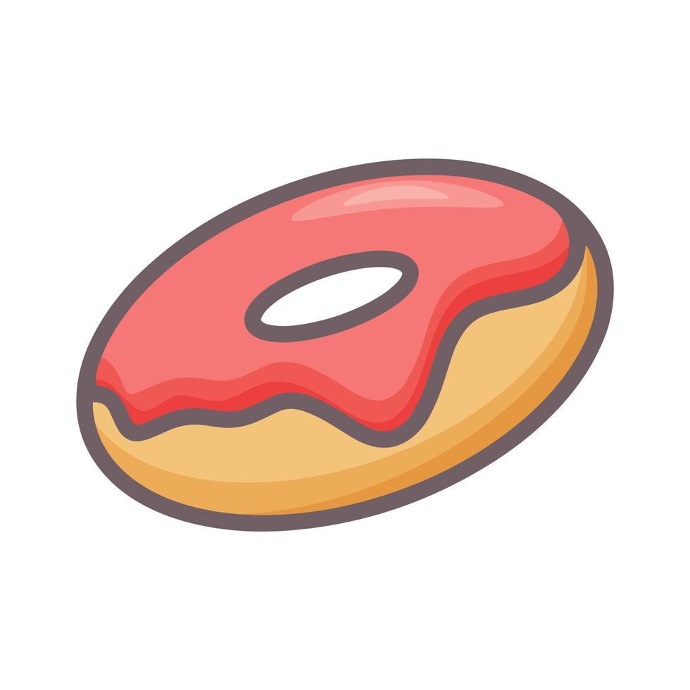 Sugar donut isolated doodle style vector illustration