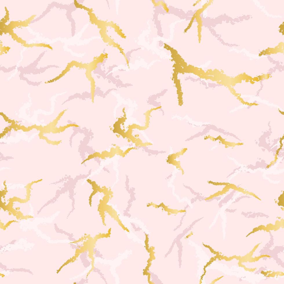Pink marble with golden veins seamless pattern vector illustration