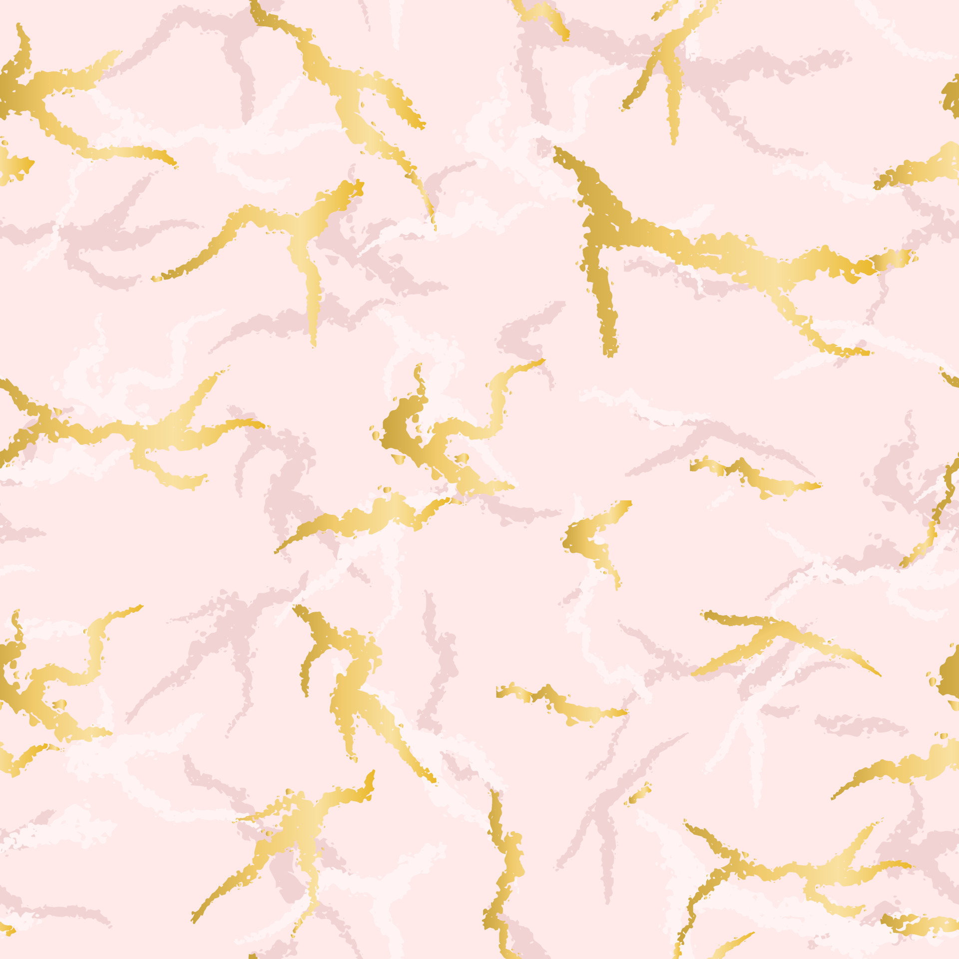 Pink marble with golden veins seamless pattern vector illustration