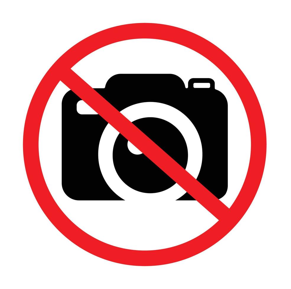 Stop camera icon on white background vector