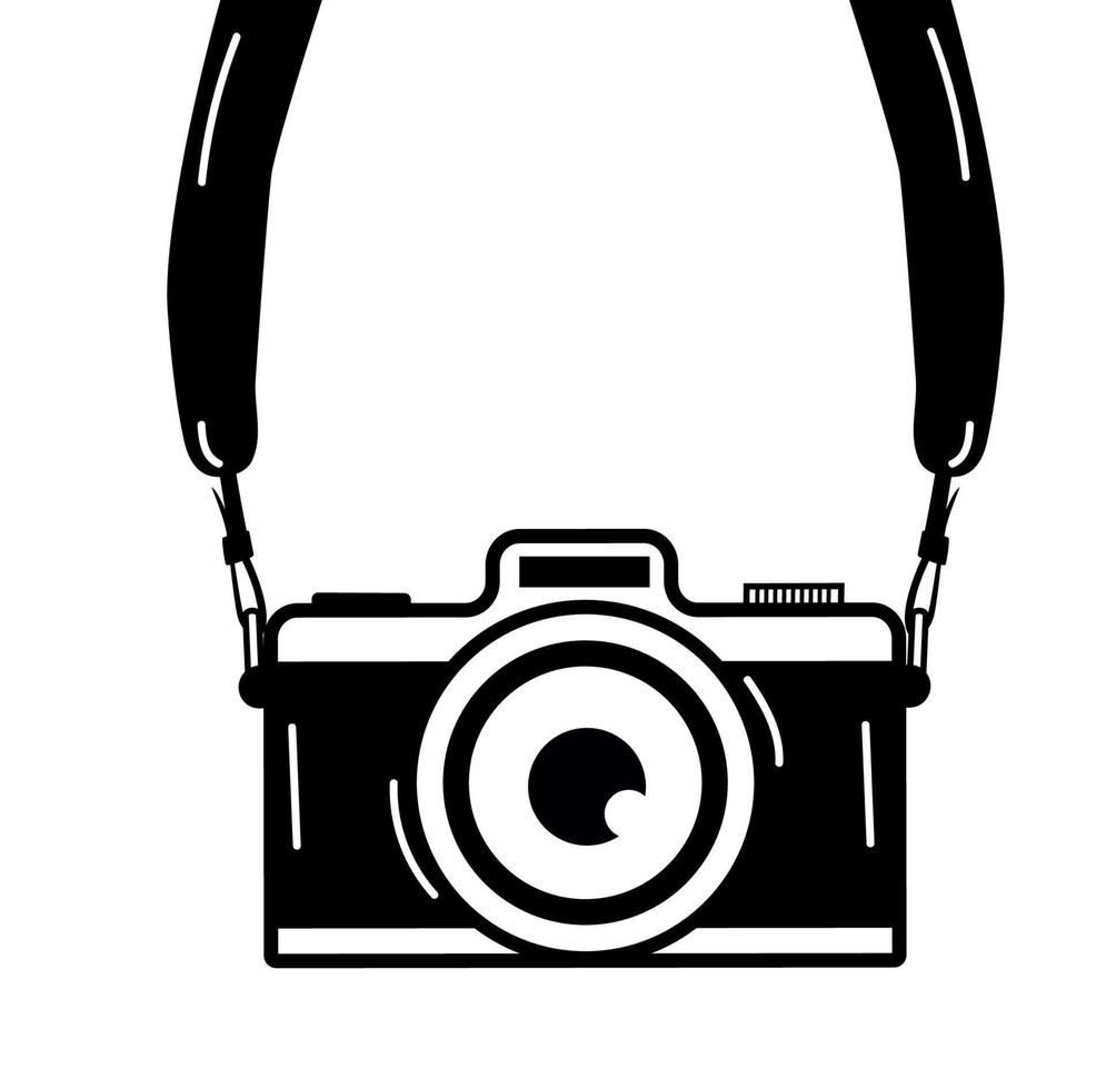 Hanging Camera with strap vector