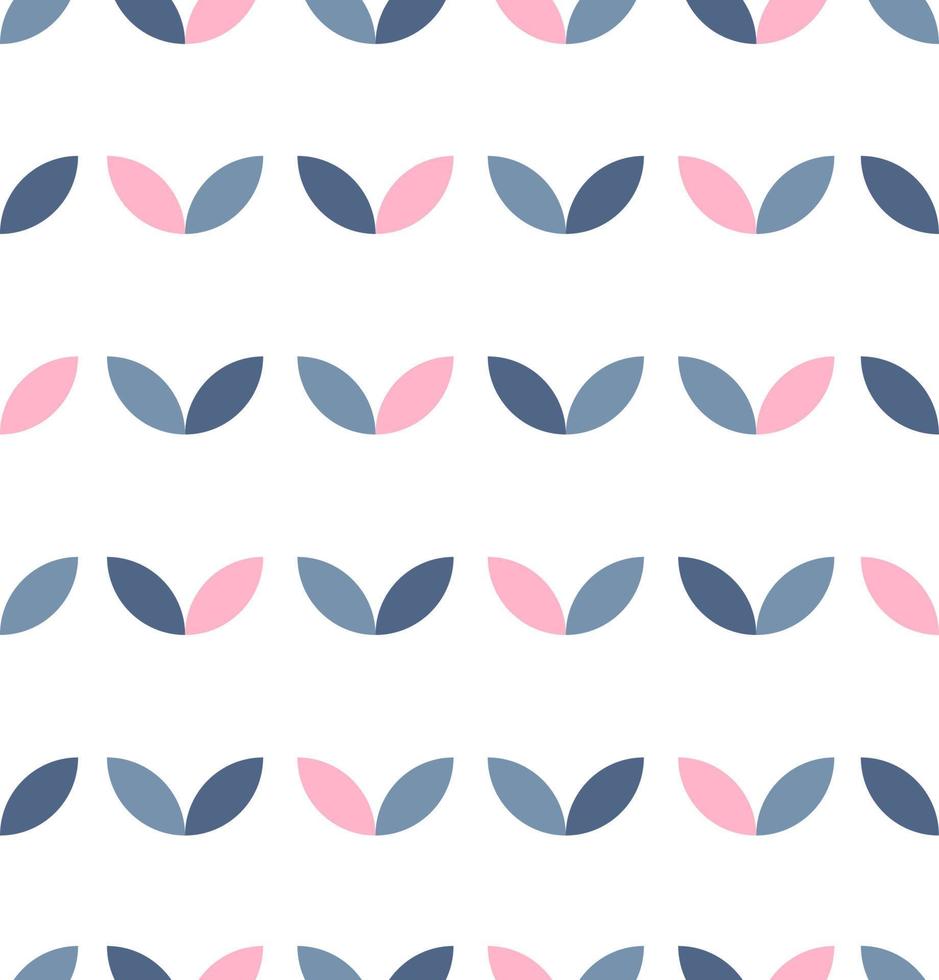 Abstract geometric flowers  seamless retro pattern vector
