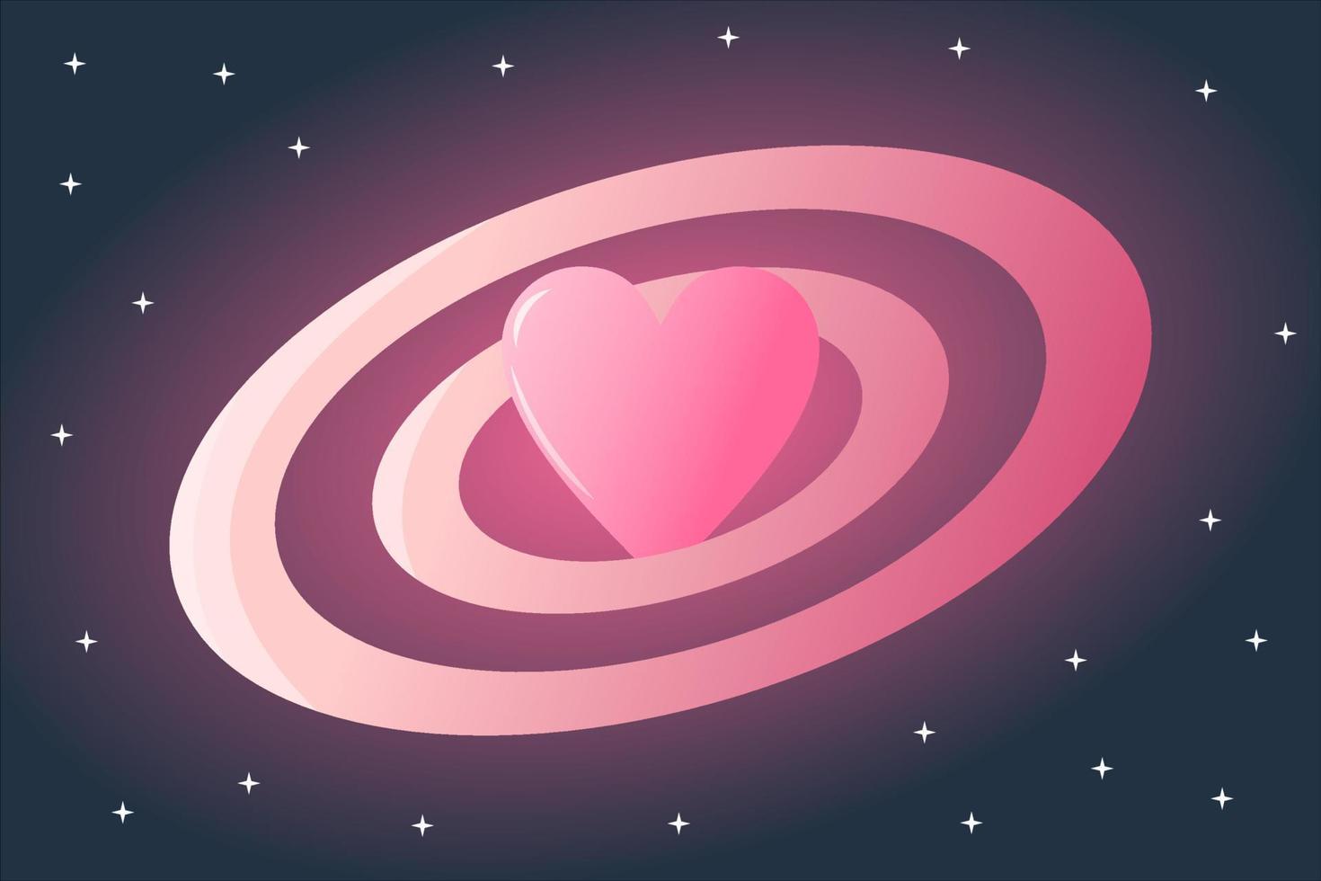 fondo de planeta corazón brillante vector