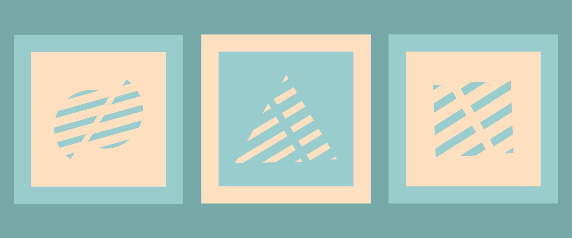Memphis Abstract Geometric Background Template Collection vector