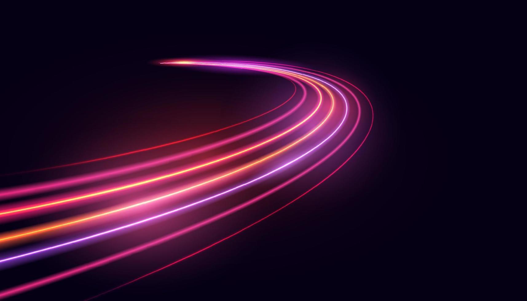 Modern abstract high-speed technology movement. Dynamic motion light trails with motion blur effect on dark background. Futuristic, technology pattern for banner or poster design. vector