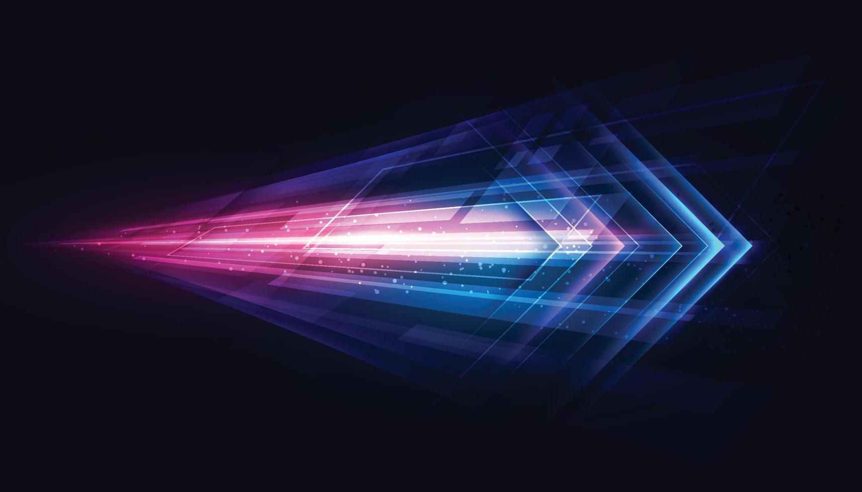 Modern abstract high-speed arrows light effect movement. Technology futuristic dynamic motion on blue background. Movement pattern for banner or poster design background concept. vector