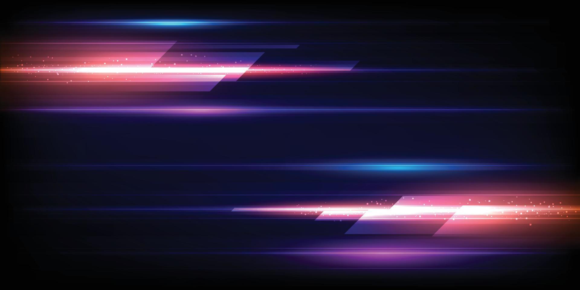 moderno efecto de luz abstracto de alta velocidad. movimiento dinámico futurista de tecnología sobre fondo azul. patrón de movimiento para el concepto de fondo de diseño de banner o póster. vector