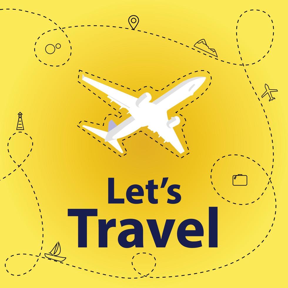 Lets Travel the world vector