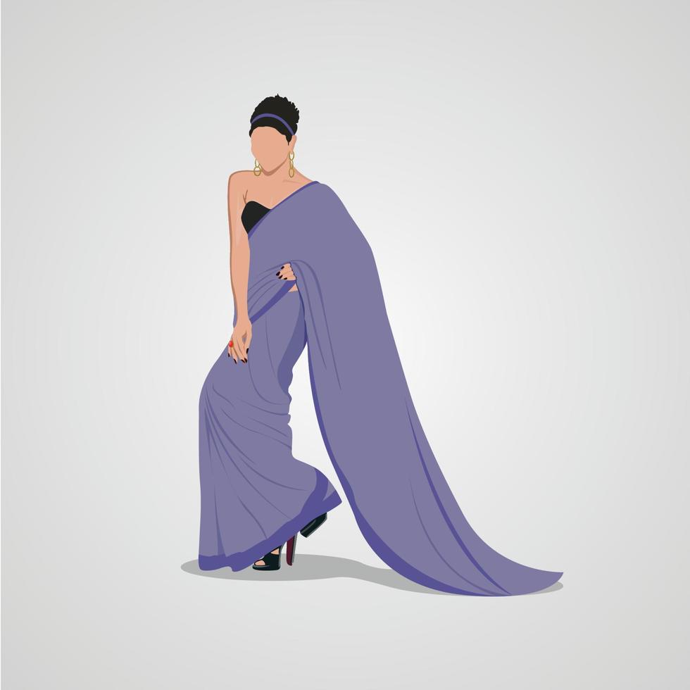 Model in Saree vector