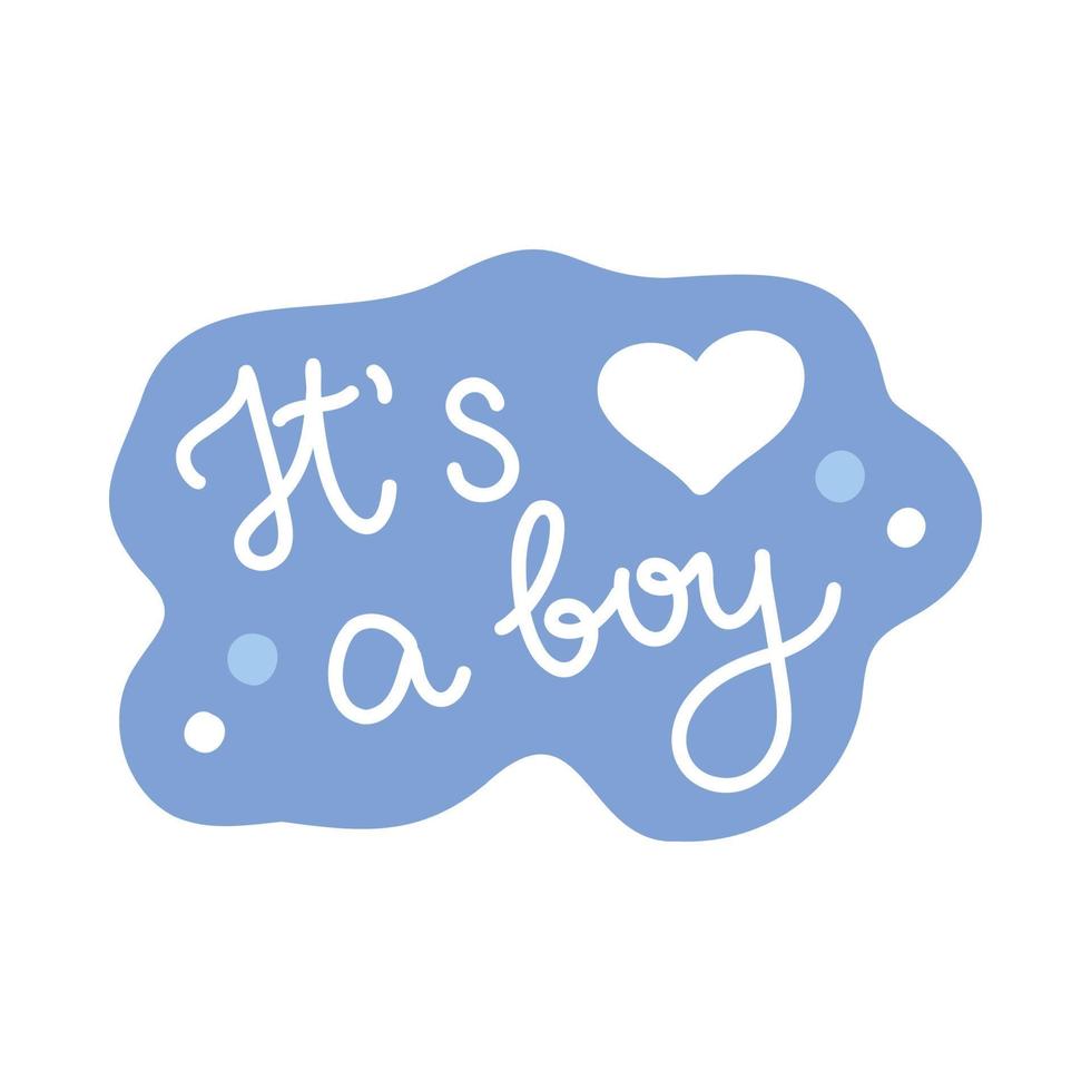 Cute Sticker Label on Gender Party It's a Boy vector
