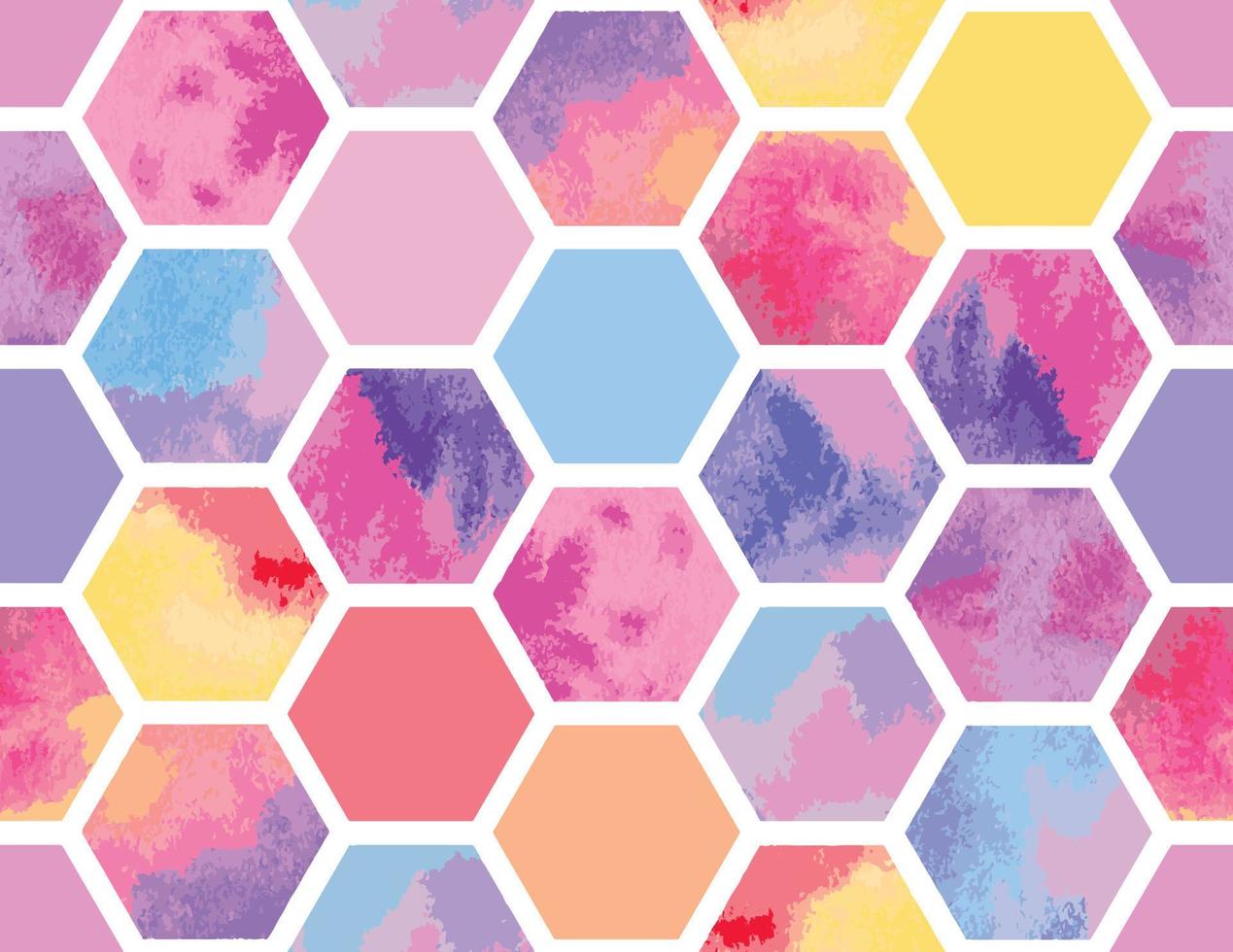 Watercolor hexagon seamless pattern vector