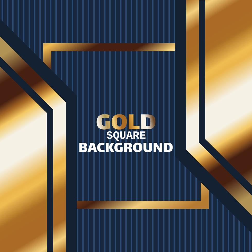 gold abstract square background banner with circle gold color creative digital light modern vector