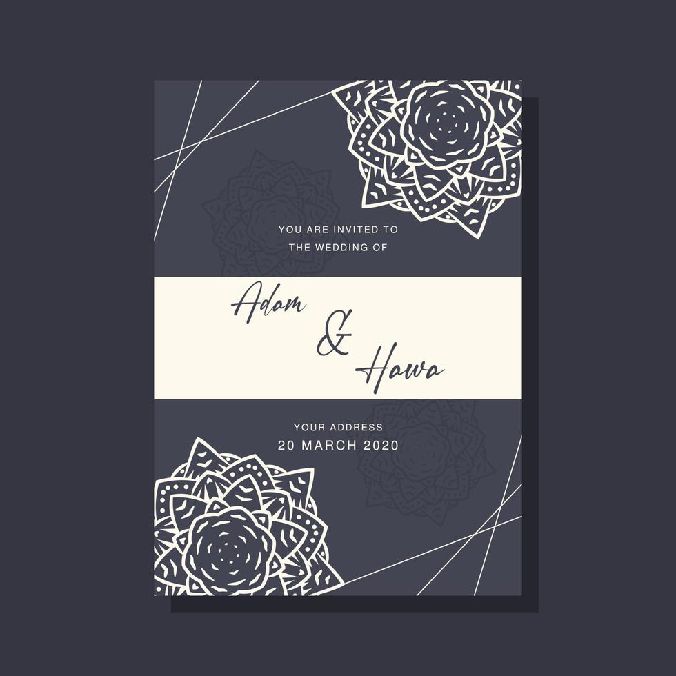 Wedding Invitation card templates with mandala ornaments vector