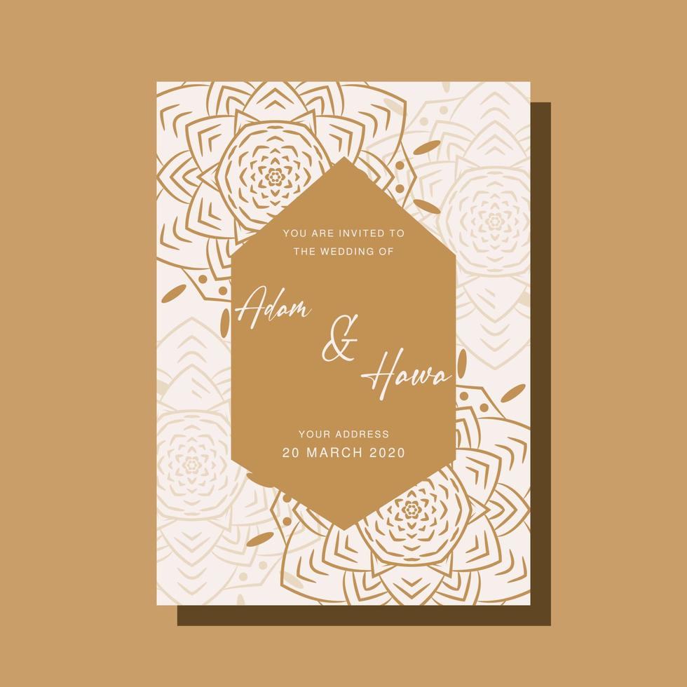 Wedding Invitation card templates with mandala ornaments vector