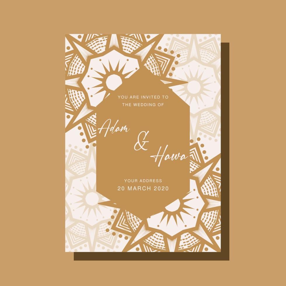 Wedding Invitation card templates with mandala ornaments vector