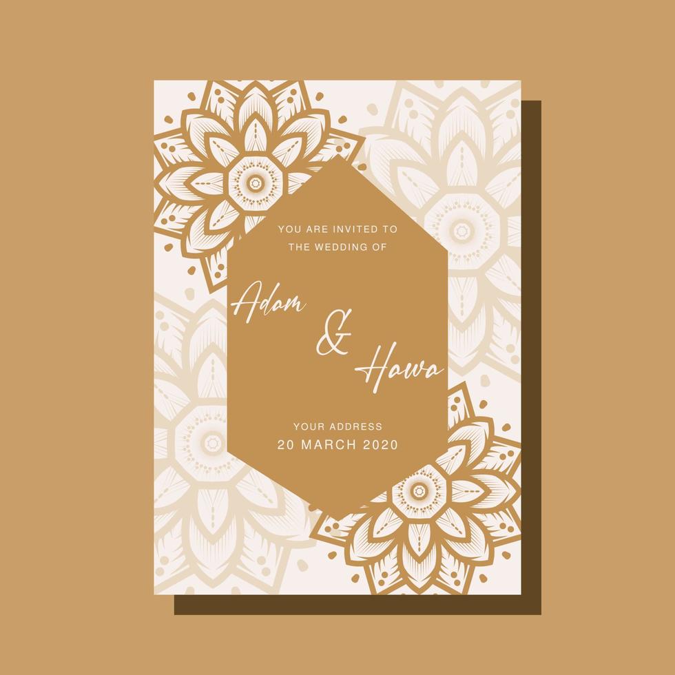 Wedding Invitation card templates with mandala ornaments vector