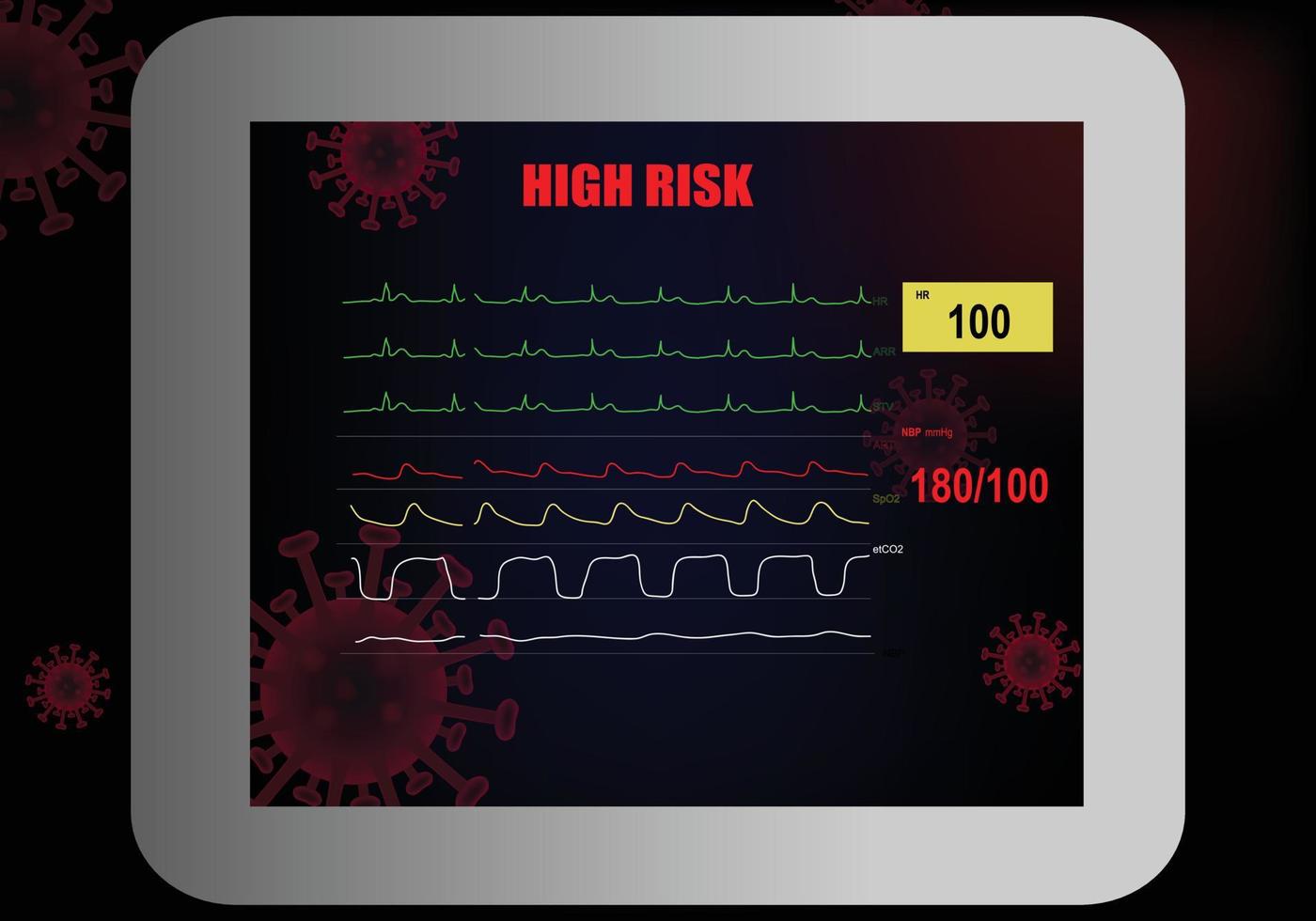 concepto de factor de alto riesgo en pacientes con infección por covid-19 vector