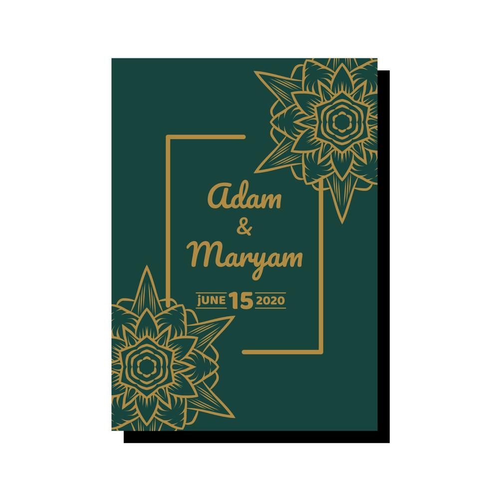 plantillas de tarjetas de invitación de boda con adornos de mandala vector