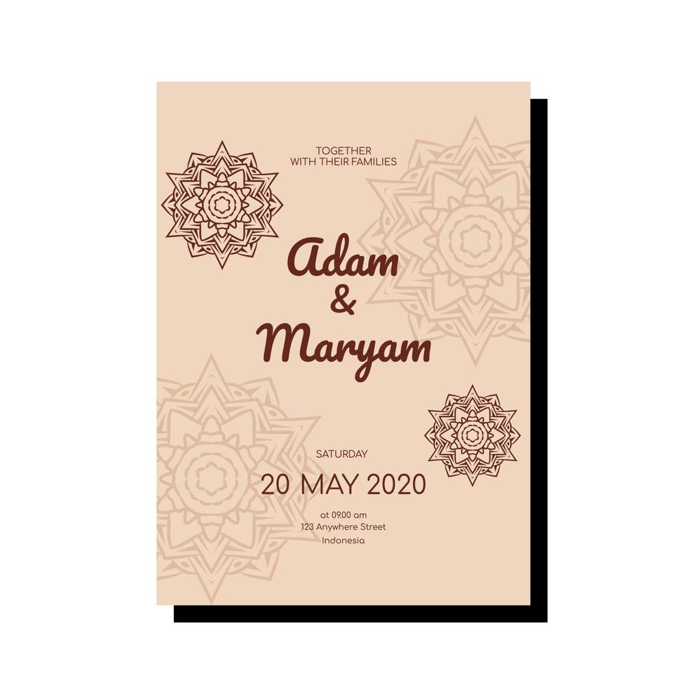 Wedding Invitation card templates with mandala ornaments vector