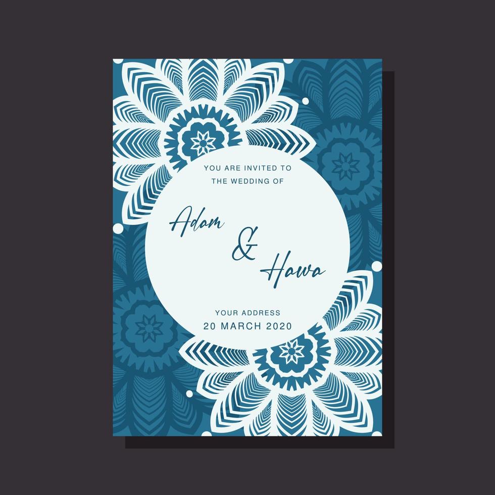 Wedding Invitation card templates with mandala ornaments vector