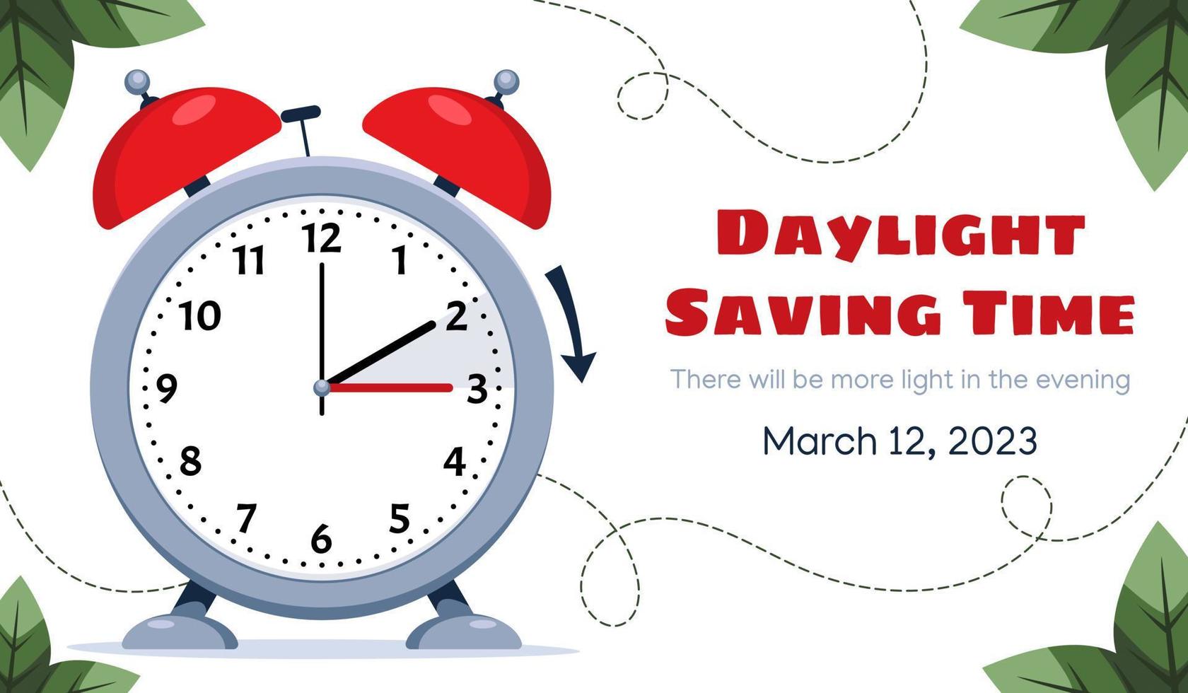 Spring forward. Clock showing daylight saving time. Summer time vector concept. Clock time, change dst on watch illustration Stock Vector Image & Art - Alamy