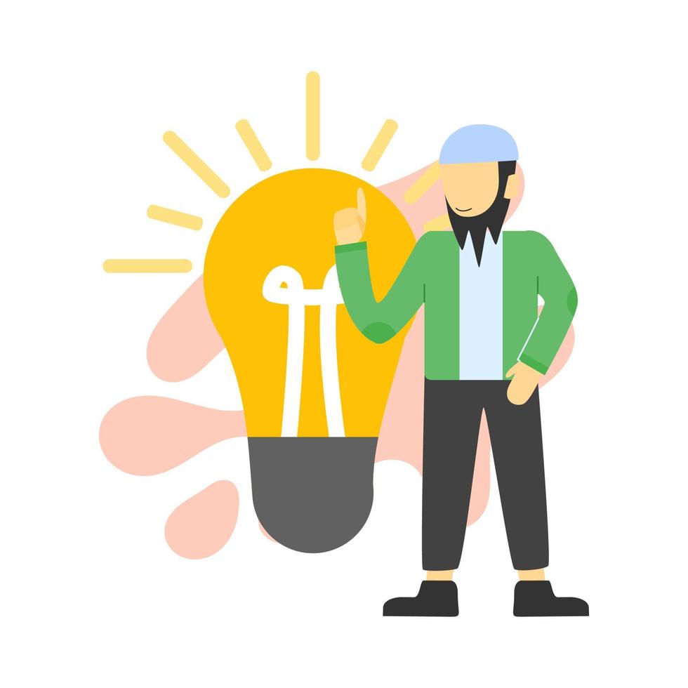 personaje de hombre de negocios musulmán. ilustración vectorial estilo de diseño plano vector