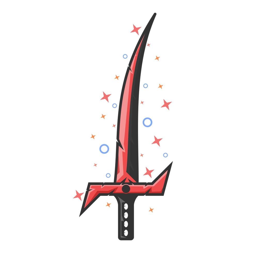 clasic sword vector flat design style