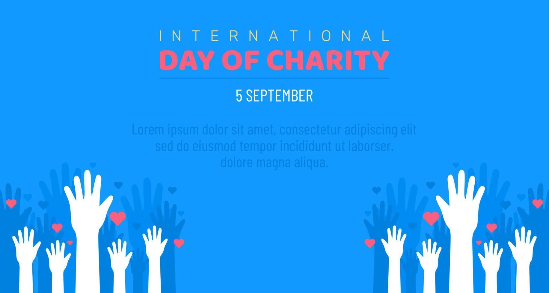 International Day of Charity, 5 September. donate conceptual illustration vector