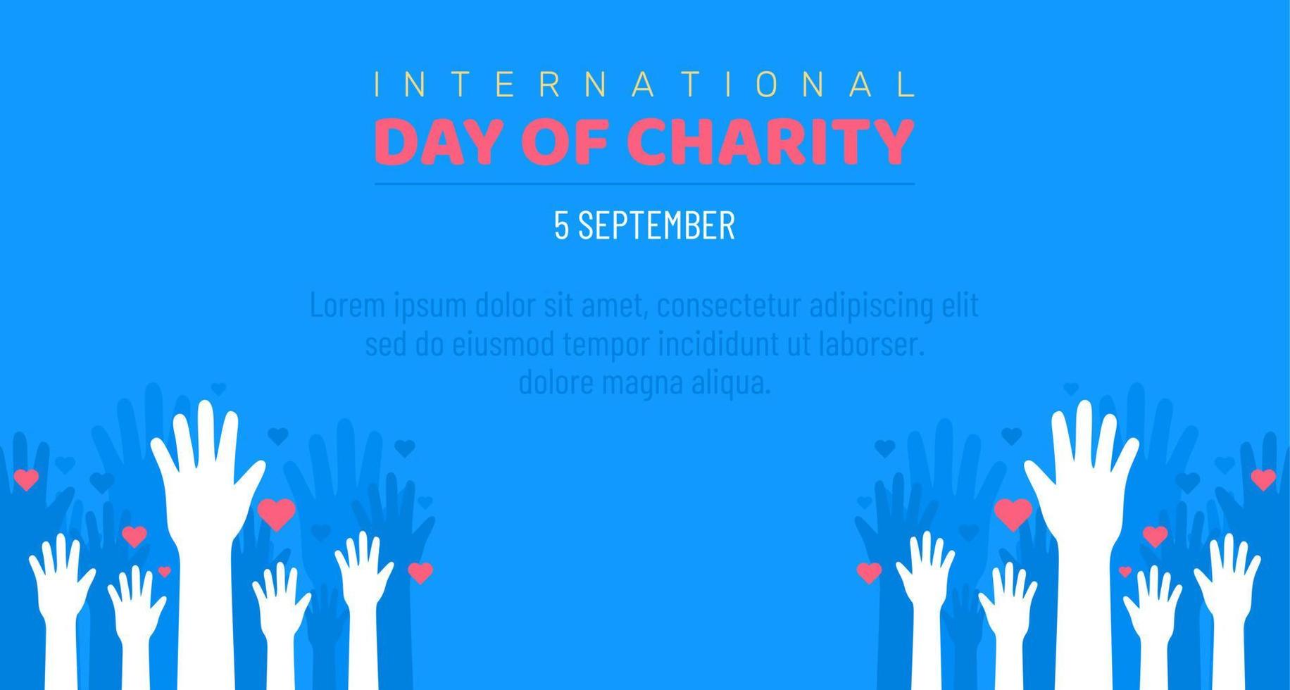 International Day of Charity, 5 September. donate conceptual illustration vector