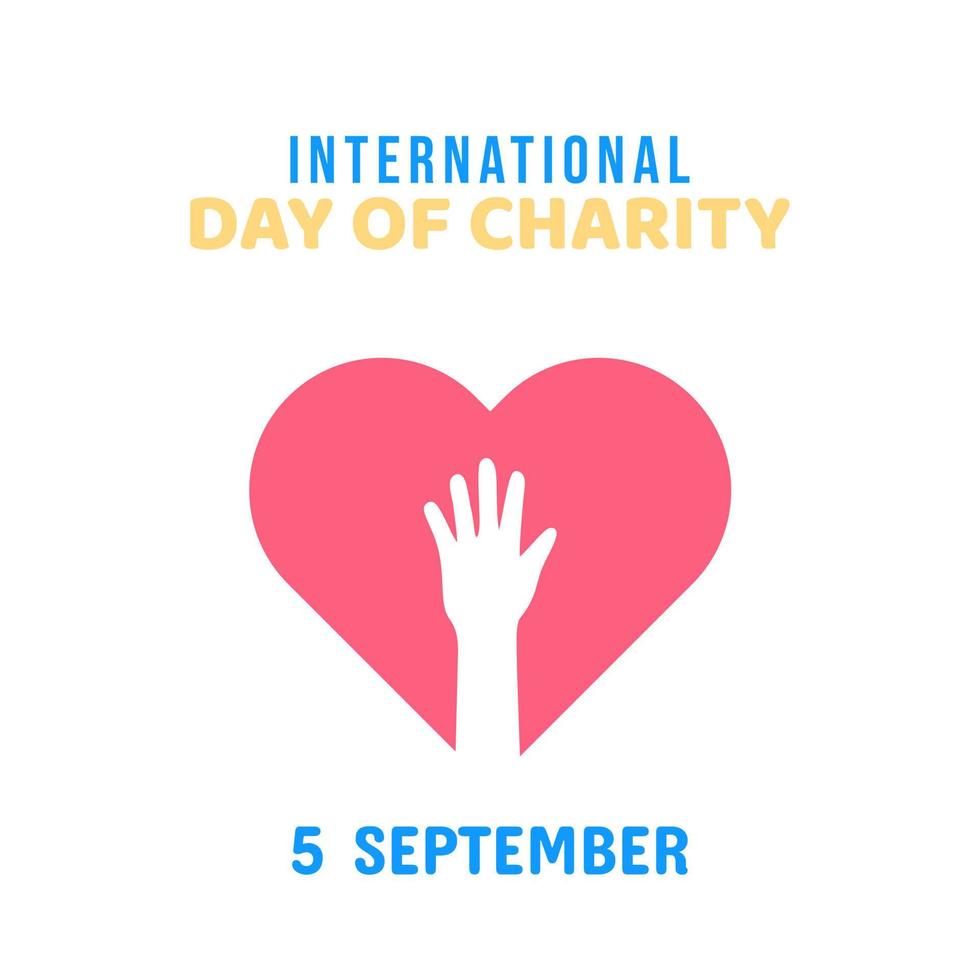 International Day of Charity, 5 September. donate conceptual illustration vector