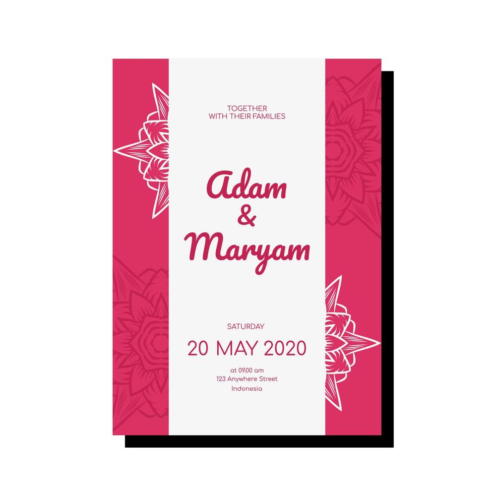 Wedding Invitation card templates with mandala ornaments vector