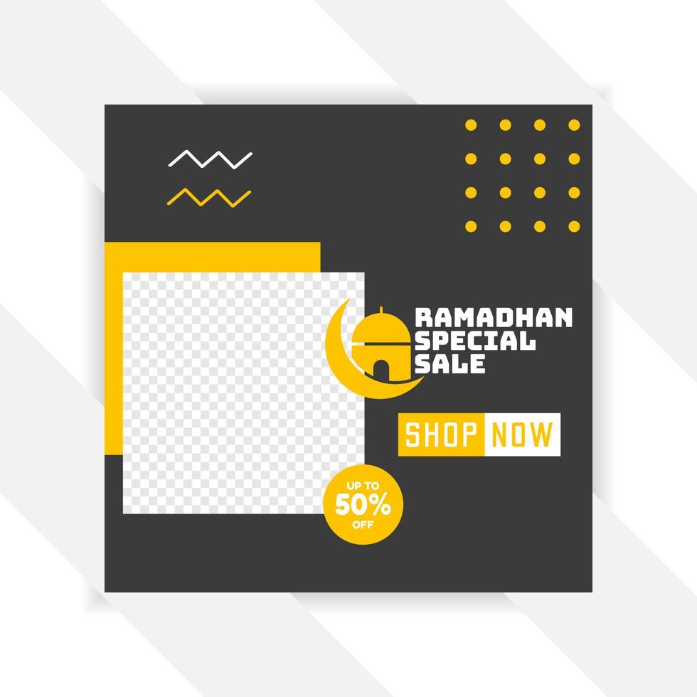 ramadan Social media pack. Business presentation template. Set of modern square blog posts Editable simple info banner, trendy book cover idea. Minimal. For app, web mail digital display style. vector