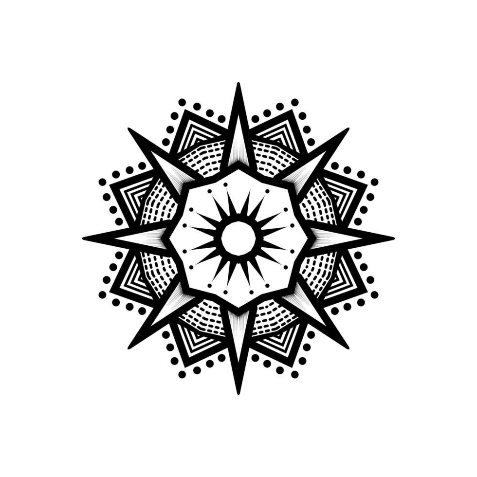 Black and white mandala vector isolated on white. Vector hand drawn circular decorative element. wedding frame ornament invitation card template collection vector illustration