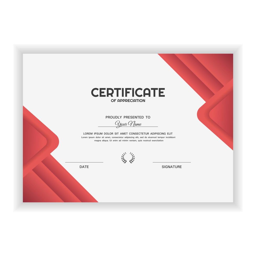 Creative Certificate of Appreciation Award Template with gradient color vector