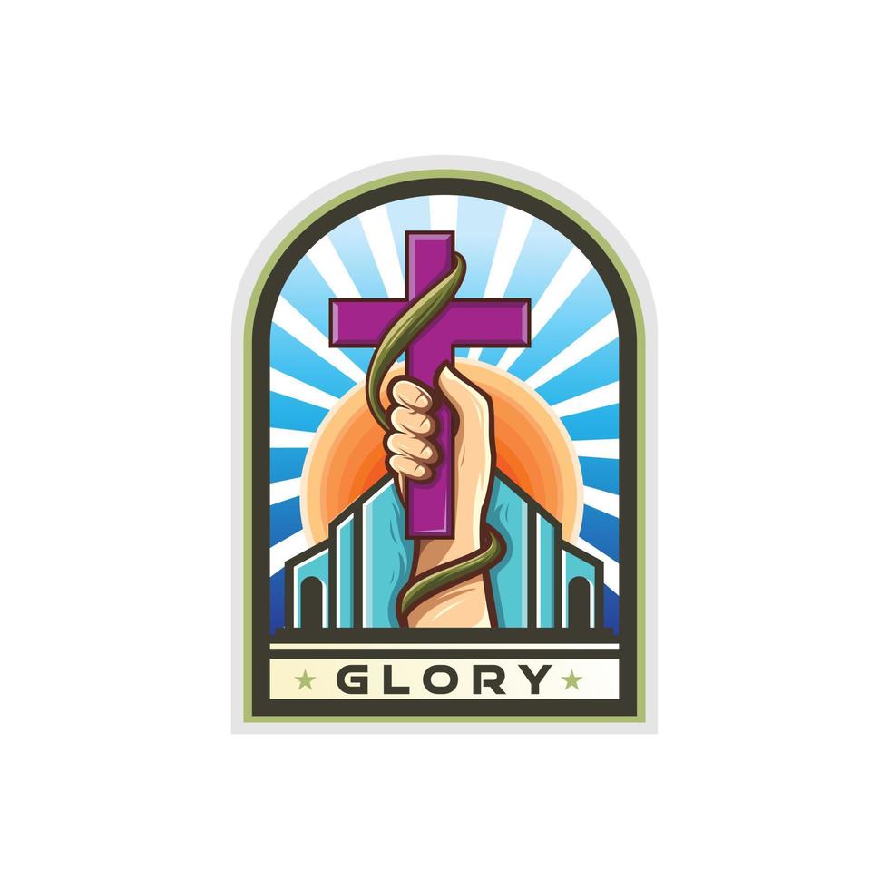 Christian cross design vector and illustration