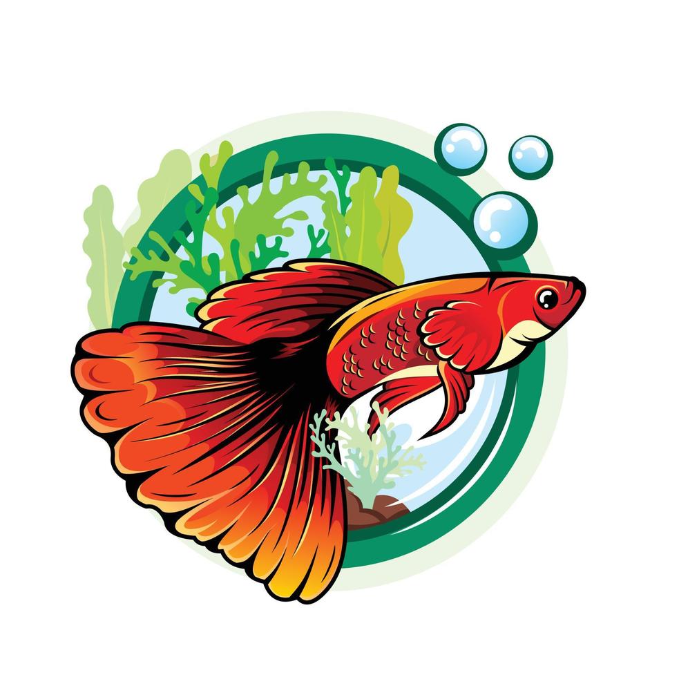 Guppy fish vector logo and illustration