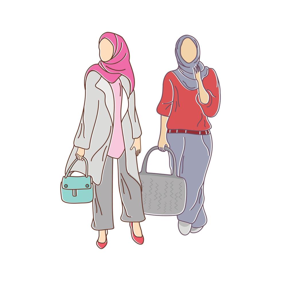 vector de diseño de moda hijab