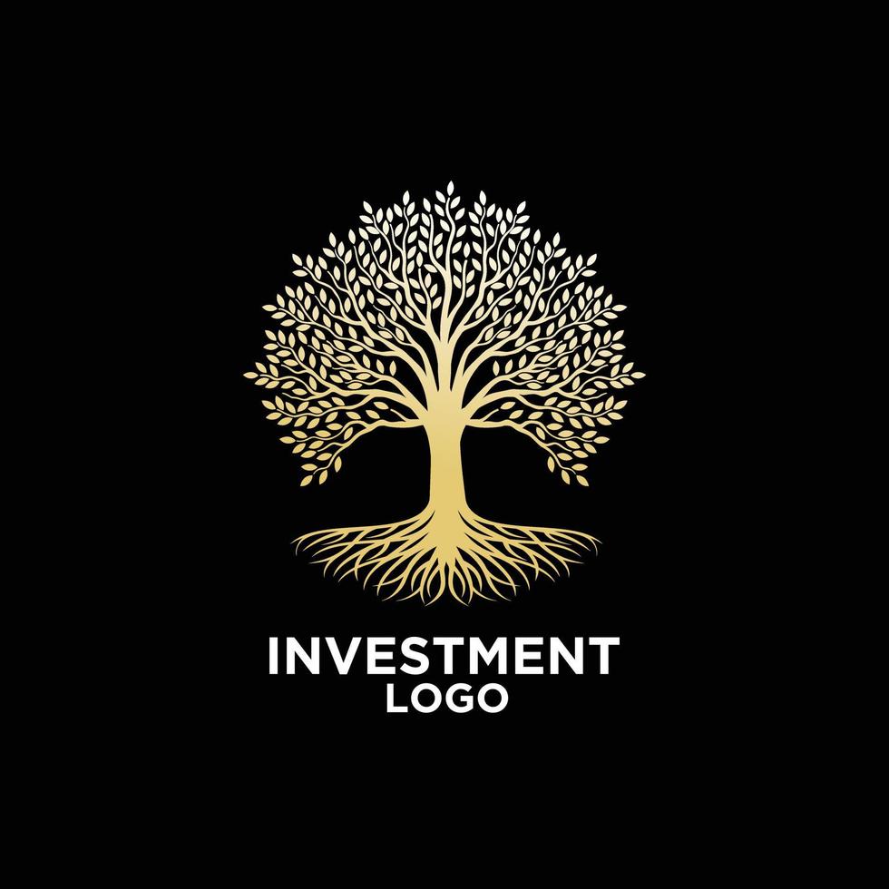 Investment or finance logo design with tree design concept vector