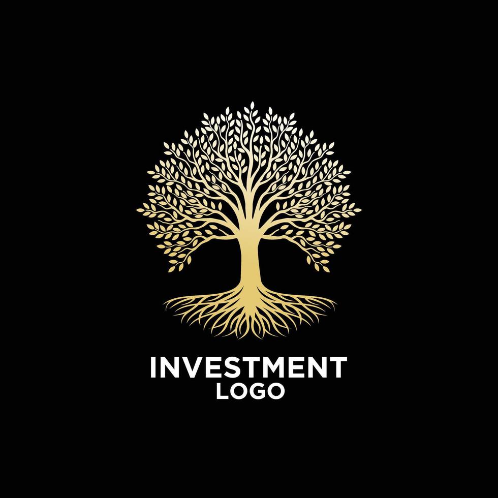 diseño de logotipo de inversión o finanzas con concepto de diseño de árbol vector