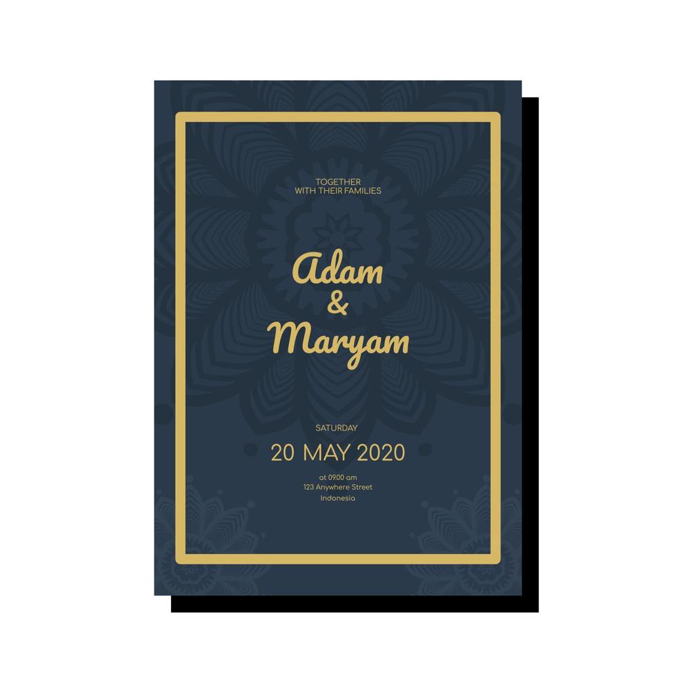 Wedding Invitation card templates with mandala ornaments vector