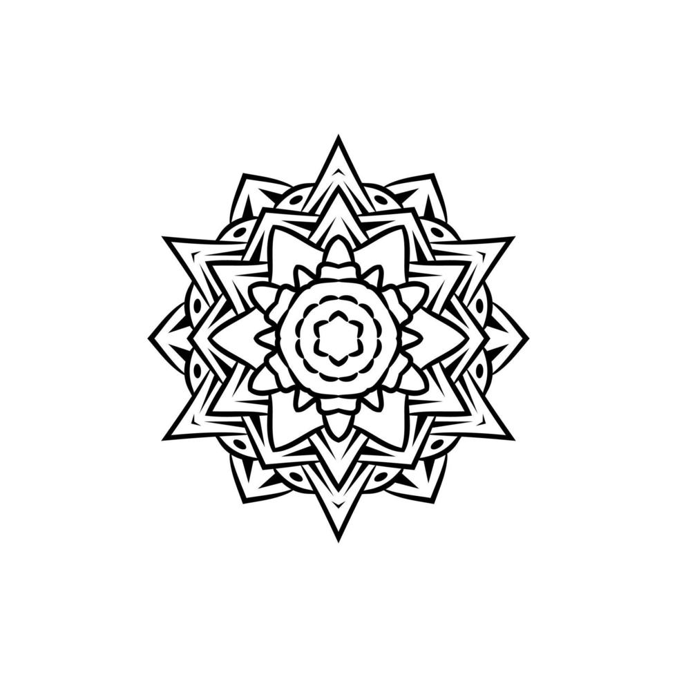 Black and white mandala vector isolated on white. Vector hand drawn circular decorative element. wedding frame ornament invitation card template collection vector illustration