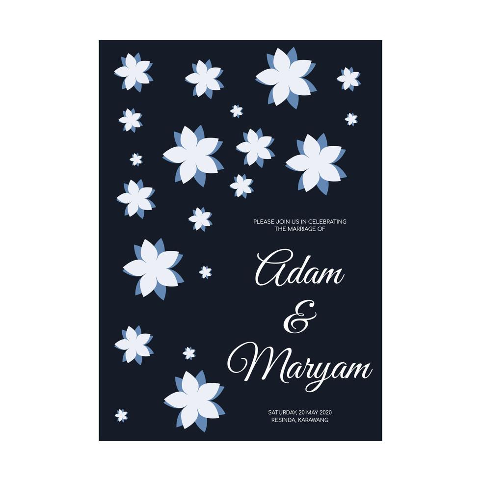 Greeting card design, wedding invitations, rsvp or template for writers competition diploma with golden frame and flower on a dark turquoise background vector