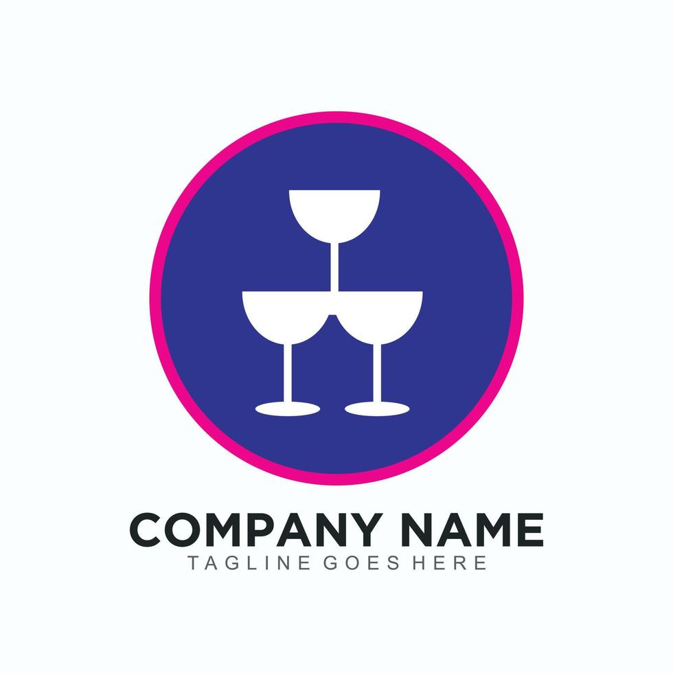 Three glass logo design concept vector