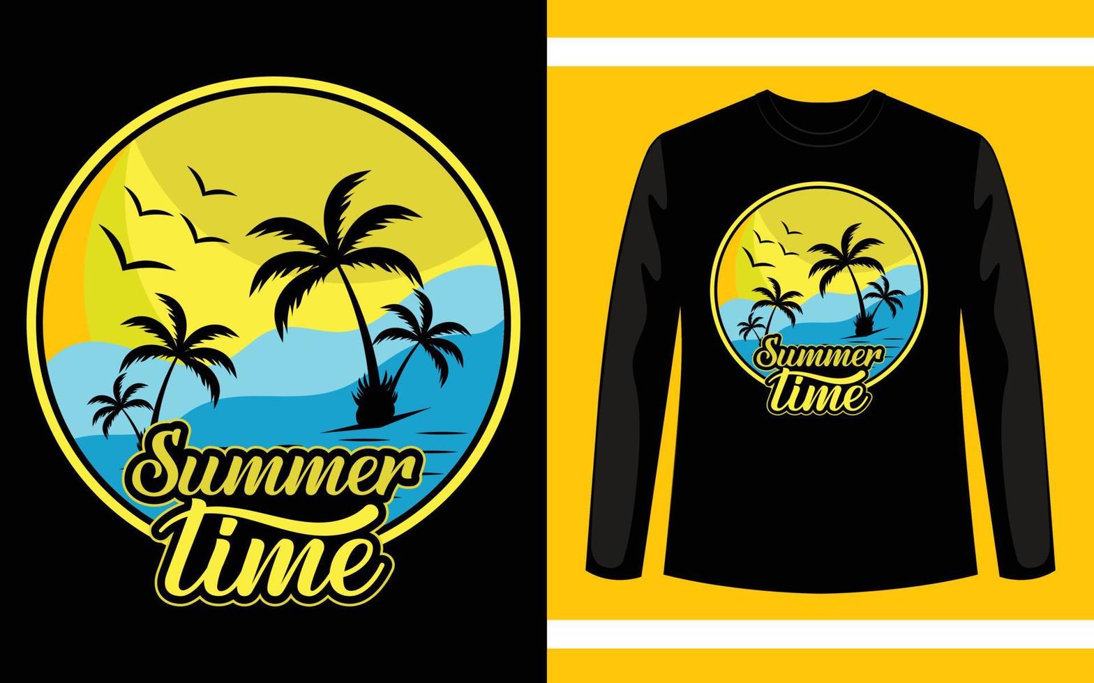 Summer Time Vector T-Shirt Design Template