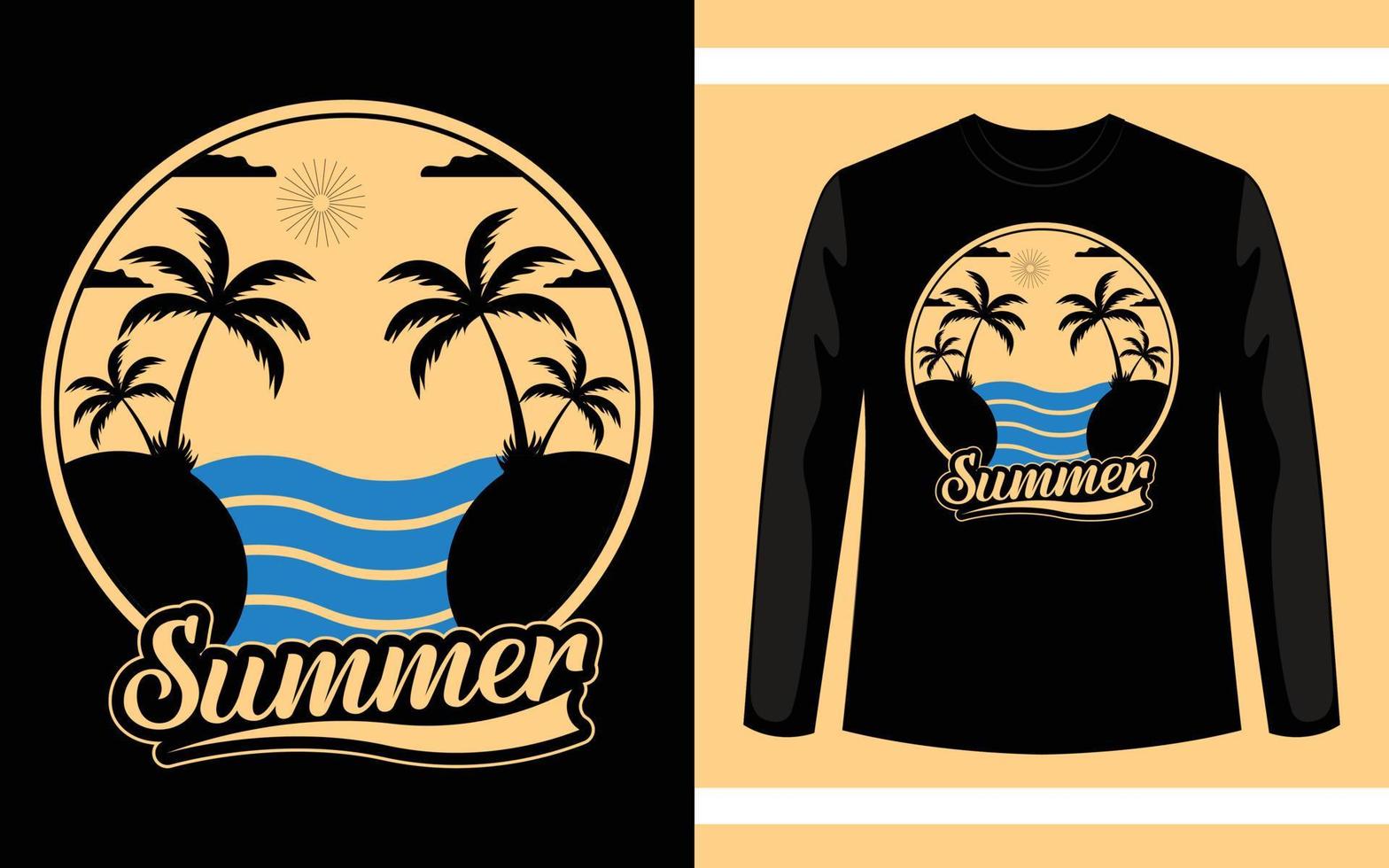 plantilla de diseño de camiseta de verano vector
