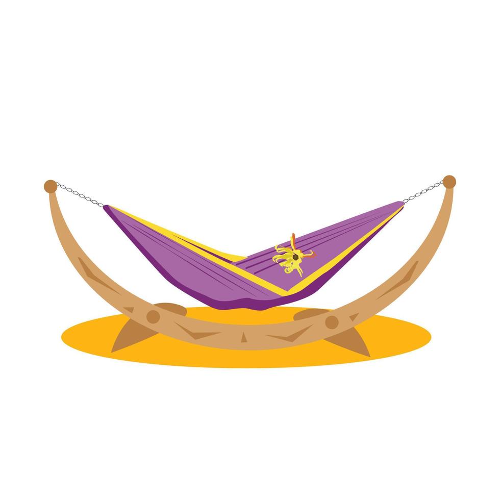 purple hammock on a wooden cradle isolated vector